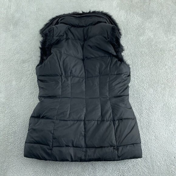 Moda international Puffer Vest Fax Fur Hood Reversible Womens Outerwear M C223 - Picture 2 of 8